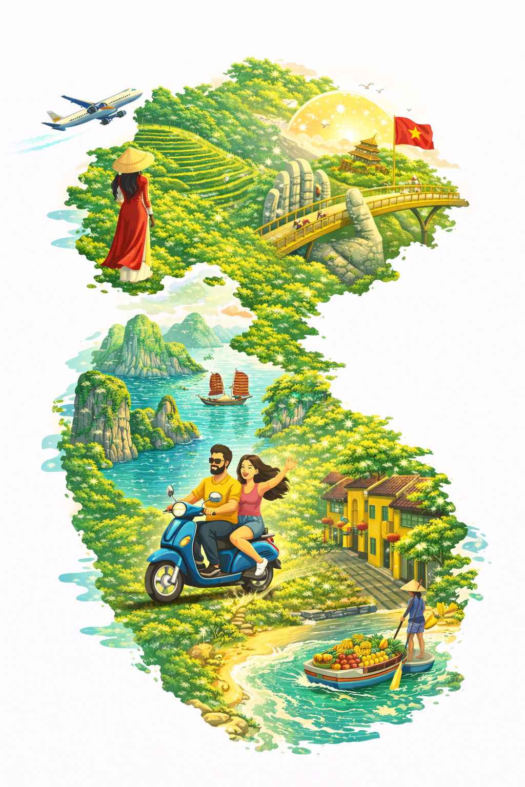 Vietnam offsite illustrated itinerary